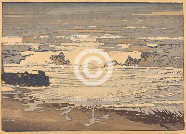 Unfurled Waves, Flood of September 1901 (Les lames deferlent,maree de Septembre 1901), 1901. Creator: Auguste Lepere.