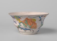 Unglazed bowl, polychrome painted on one side with watercolour, c.1920-c.1922. Creator: Theo Colenbrander