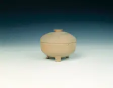 Unglazed pottery covered tripod censer, Western Han dynasty, China, 206 BC-8 AD. Creator: Unknown