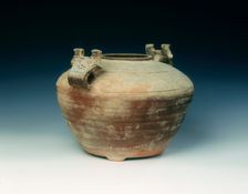 Unglazed pottery jar, Western Han dynasty, China, 206 BC-8 AD. Creator: Unknown