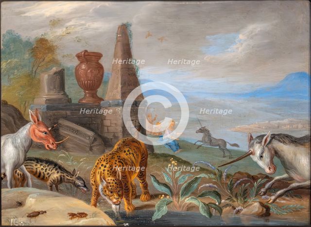 Unicorn and Other Animals, 1660. Creator: Jan van Kessel.