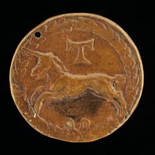 Unicorn and Tau-Cross [reverse], c. 1480/1486. Creator: Niccolo Fiorentino