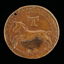 Unicorn and Tau-Cross [reverse], c. 1480/1486. Creator: Niccolo Fiorentino