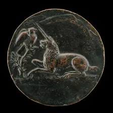 Unicorn Before a Tree [reverse], c. 1485/1486. Creator: Niccolo Fiorentino