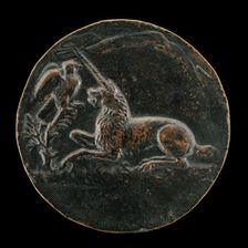 Unicorn Before a Tree [reverse], c. 1485/1486. Creator: Niccolo Fiorentino