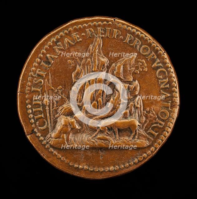 Unicorn Before a High Rock [reverse], second half 16th century. Creator: Unknown.