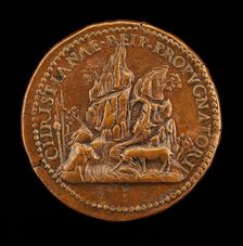 Unicorn Before a High Rock [reverse], second half 16th century. Creator: Unknown