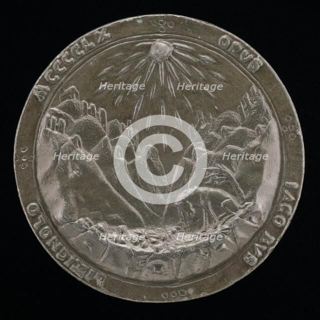 Unicorn Dipping Its Horn into a Stream [reverse], 1460. Creator: Jacopo Lixignolo.