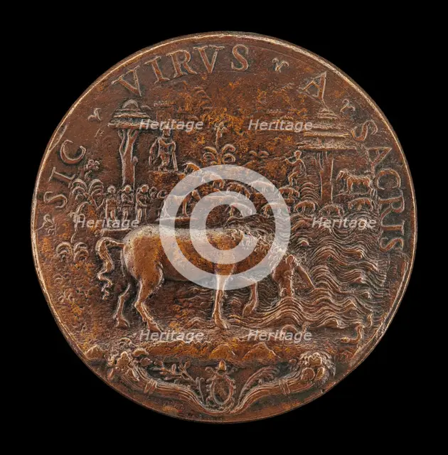 Unicorn in a Landscape [reverse], mid 16th century. Creator: Unknown.