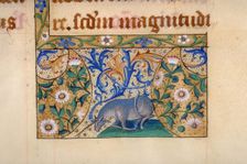 Unicorn (Ornament). Missale Tolosanum, 1400-1449. Creator: Anonymous