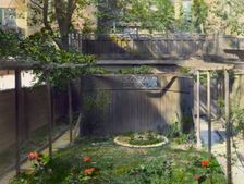 Unidentifed back yard garden, probably in New York, New York, c1922. Creator: Frances Benjamin Johnston