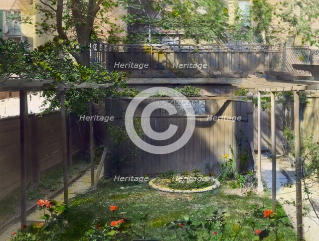 Unidentifed back yard garden, probably in New York, New York, c1922. Creator: Frances Benjamin Johnston.