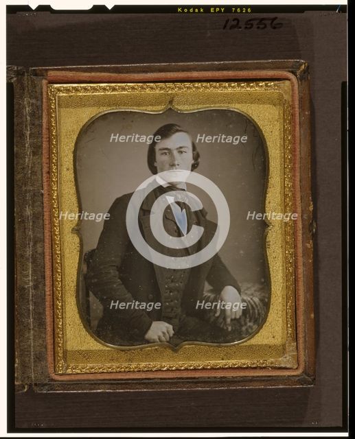 Unidentified man, three-quarters length portrait, ca. 1855. Creator: Francis Grice.