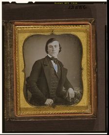 Unidentified man, three-quarters length portrait, ca. 1855. Creator: Francis Grice