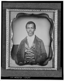 Unidentified man with moustache, half-length portrait, full face, between 1840 and 1860. Creator: Unknown