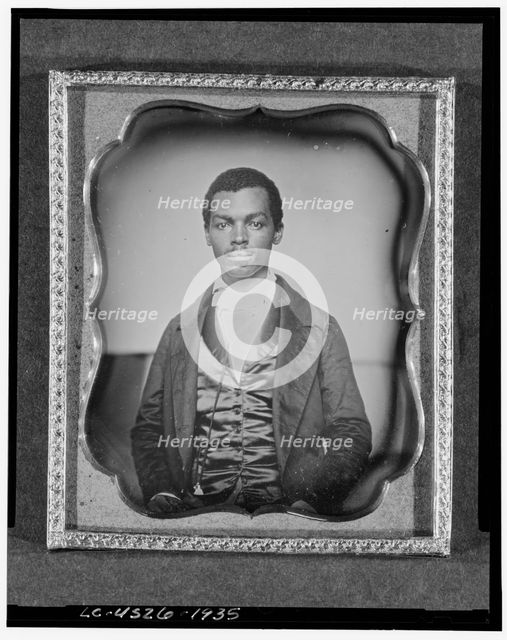 Unidentified man with moustache, half-length portrait, full face, between 1840 and 1860. Creator: Unknown.