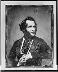 Unidentified man, about 40 years of age, half-length portrait, slightly..., between 1844 and 1860. Creator: Mathew Brady
