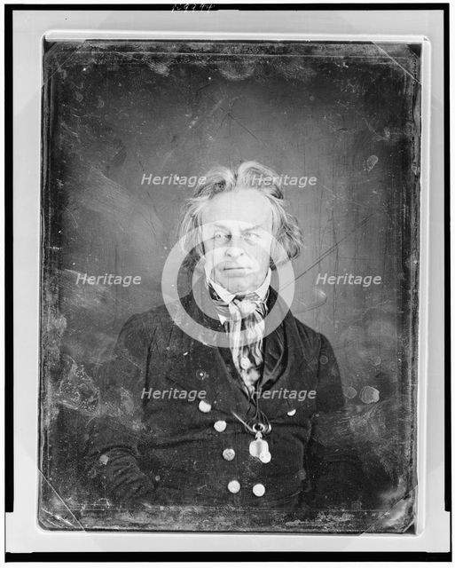Unidentified man, about 60 years of age, half-length portrait, facing..., between 1844 and 1850. Creator: Mathew Brady.