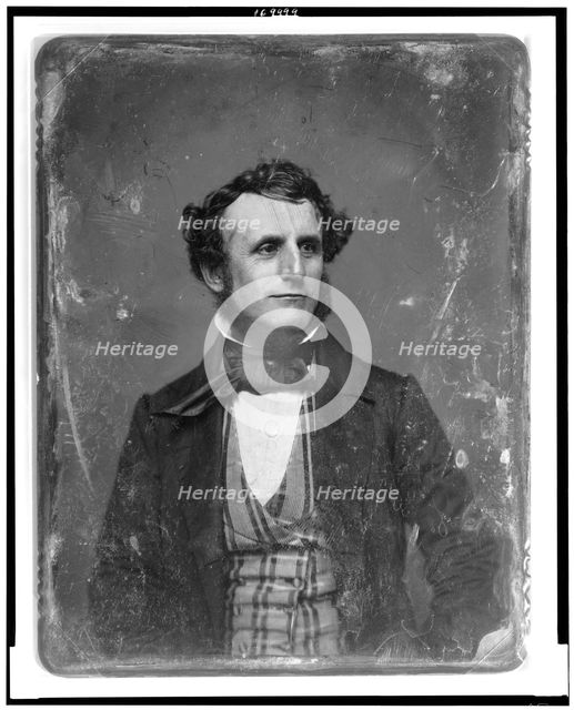 Unidentified man, about 35 years of age, head-and-shoulders portrait, facing front, head three-quart Creator: Mathew Brady.