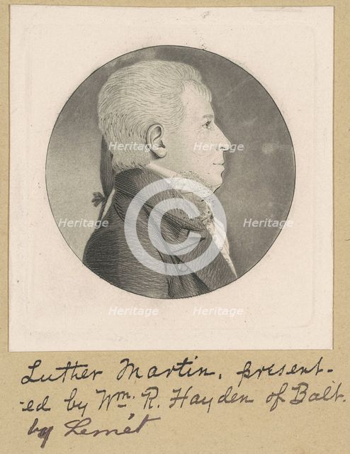 Unidentified Man, c. 1800. Creator: Charles Balthazar Julien Févret de Saint-Mémin.