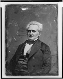Unidentified man, half-length portrait, three-quarters to the left, between 1844 and 1860. Creator: Mathew Brady