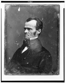Unidentified man, half-length portrait, facing left, between 1844 and 1860. Creator: Mathew Brady