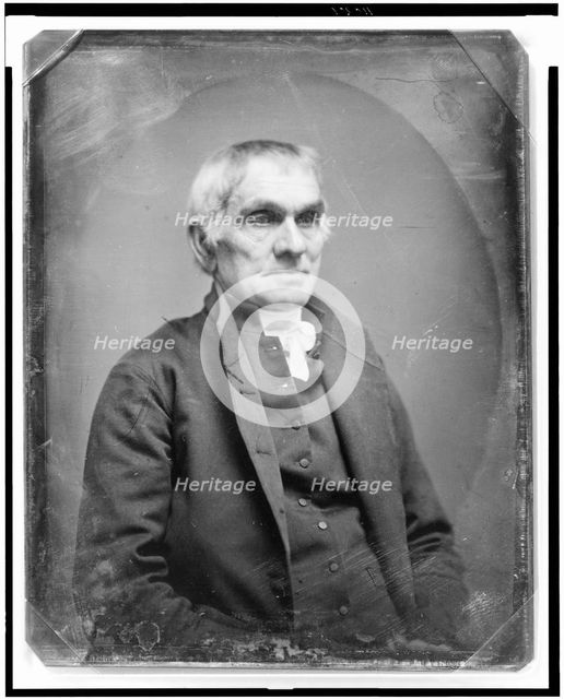 Unidentified man, half-length portrait, facing right, between 1844 and 1860. Creator: Mathew Brady.