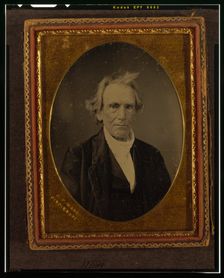 Unidentified man, head-and-shoulders portrait, facing front, between 1847 and 1860. Creator: James Presley Ball