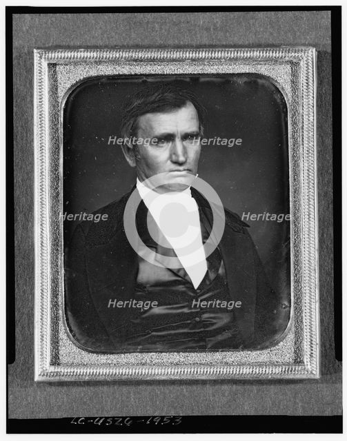 Unidentified man, head-and-shoulders portrait, facing right, between 1850 and 1860. Creator: Unknown.