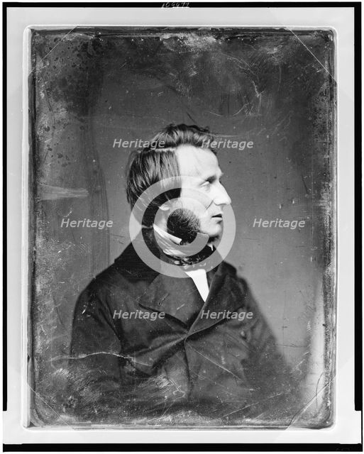 Unidentified man, head-and-shoulders portrait, three-quarters to the right..., between 1844 and 1860 Creator: Mathew Brady.