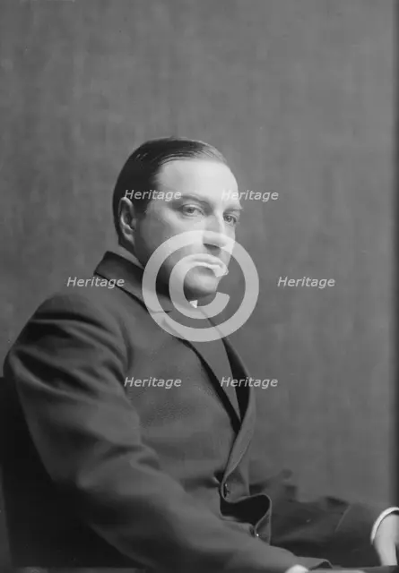 Unidentified man, possibly Mr. Jacques Greenberg, portrait photograph, (1917?). Creator: Arnold Genthe.