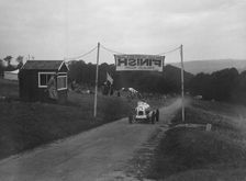 Unidentified offset single-seater car finishing the Shelsley Walsh Hillclimb, Worcestershire, 1935. Artist: Bill Brunell