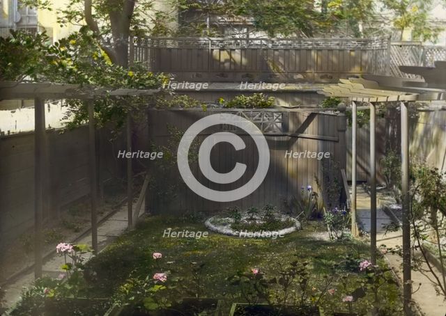 Unidentified backyard garden, probably in New York, New York, c1922. Creator: Frances Benjamin Johnston.