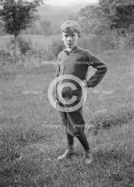 Unidentified child, standing outdoors, between 1896 and 1942. Creator: Arnold Genthe.