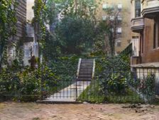 Unidentified city garden, probably New York, New York, c1922. Creator: Frances Benjamin Johnston