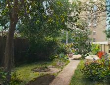 Unidentified city garden, probably in New York, New York, c1922. Creator: Frances Benjamin Johnston