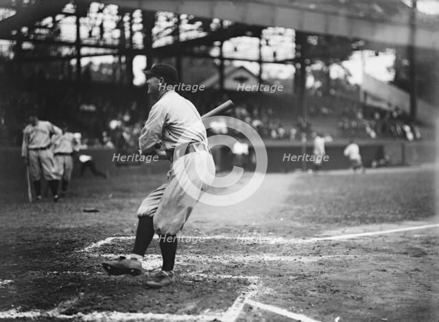 Unidentified Cleveland Al Player, at National Park, Washington, D.C. (Baseball), 1913. Creator: Harris & Ewing.