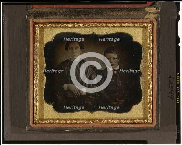 Unidentified girl and boy, between 1850 and 1860. Creator: Francis Grice.