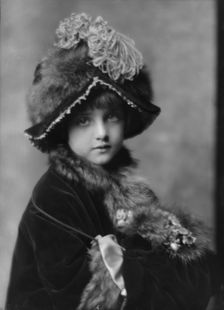 Unidentified girl, possibly daughter of Mrs. Newton McGovern, portrait photograph, 1913?. Creator: Arnold Genthe