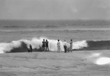 Unidentified group of people, possibly members of the Jewett family, standing on the...c1911-1942. Creator: Arnold Genthe