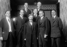 Unidentified Group On Entrance Stairway of John Barrett's Residence, 1915. Creator: Harris & Ewing