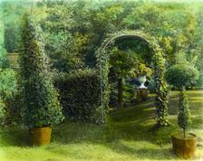 Unidentified house and garden, possibly Drumthwacket, Moses Taylor Pyne...New Jersey, c1910 - 1935. Creator: Frances Benjamin Johnston
