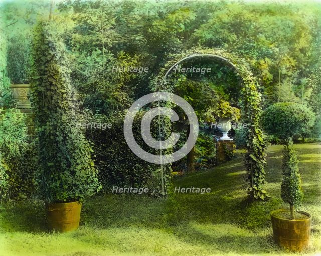 Unidentified house and garden, possibly Drumthwacket, Moses Taylor Pyne...New Jersey, c1910 - 1935. Creator: Frances Benjamin Johnston.