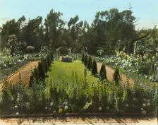 Unidentified house and garden, possibly Maine or Massachusetts, between 1910 and 1935. Creator: Frances Benjamin Johnston