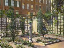 Unidentified townhouse garden, probably in New York, New York, or Philadelphia, Pennsylvania, c1922. Creator: Frances Benjamin Johnston