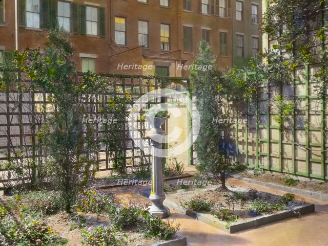 Unidentified townhouse garden, probably in New York, New York, or Philadelphia, Pennsylvania, c1922. Creator: Frances Benjamin Johnston.