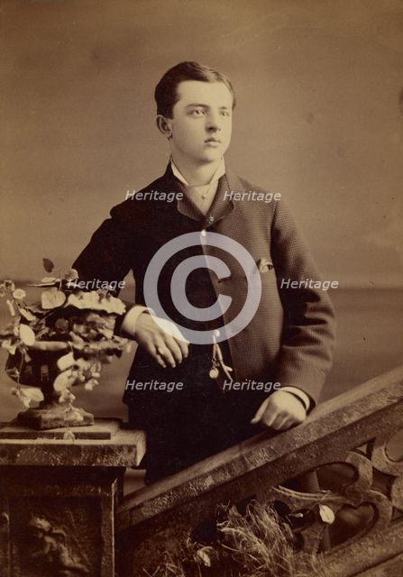 Unidentified well-dressed young man, standing, about 1880. Creator: Gardner.