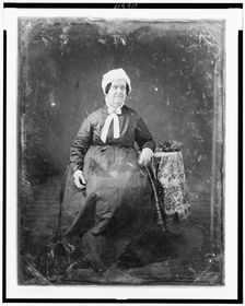 Unidentified woman, about 60 years of age, full-length portrait, facing..., between 1844 and 1860. Creator: Mathew Brady