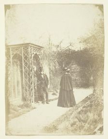 Unidentified Woman and Two Men Standing Outdoors, 1850/59. Creators: Unknown, Benjamin Mulock