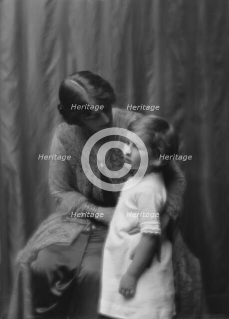 Unidentified woman and child, possibly Mrs. Charles I. McBurney and child, portrait..., ca. 1912. Creator: Arnold Genthe.